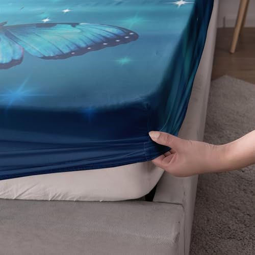 Fantasy Blue Butterfly Bedding Set for Kids
