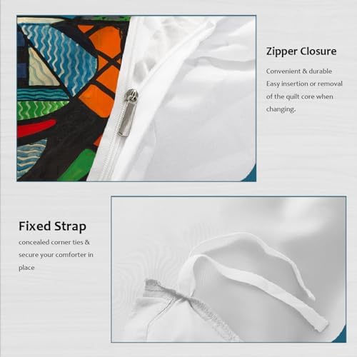 HOBBOY Duvet Cover Set with Zipper Twin XL Cartoon Design