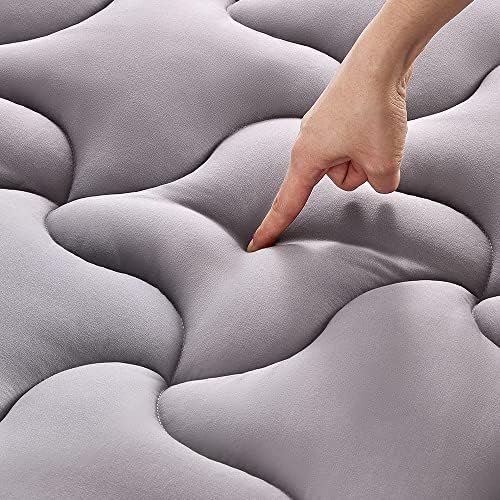 SLEEP ZONE Cooling Mattress Pad Deep Pocket Grey Full Size 1