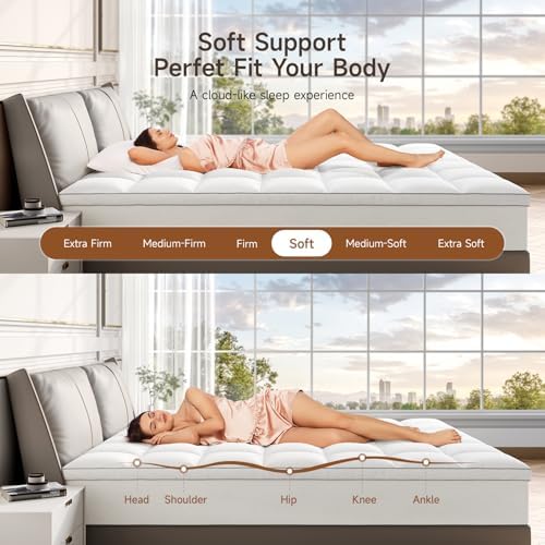 ONBRILL Mattress Topper Queen 80x60x2 with Memory Foam