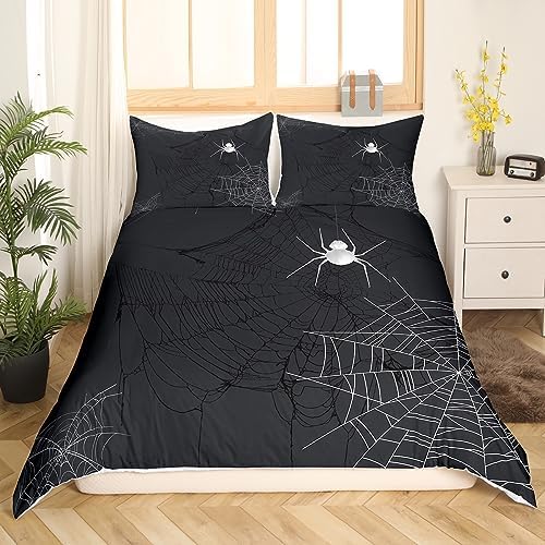 Feelyou Halloween Spider Web Duvet Cover Set Twin Size