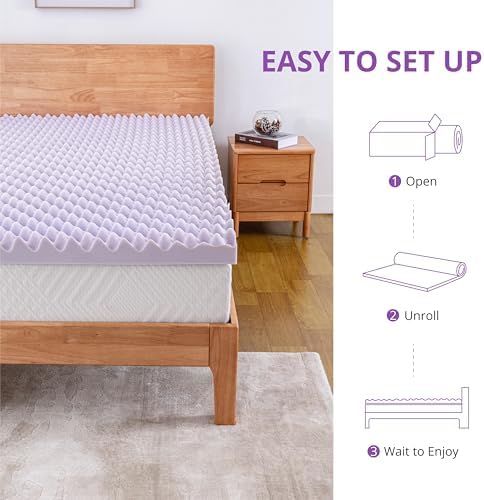 EGOHOME Egg Crate Memory Foam Mattress Topper 3 Inch Twin