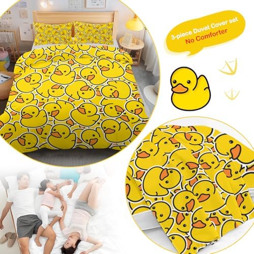 ARIGHTEX Yellow Duvet Cover Set for Kids - Queen Size