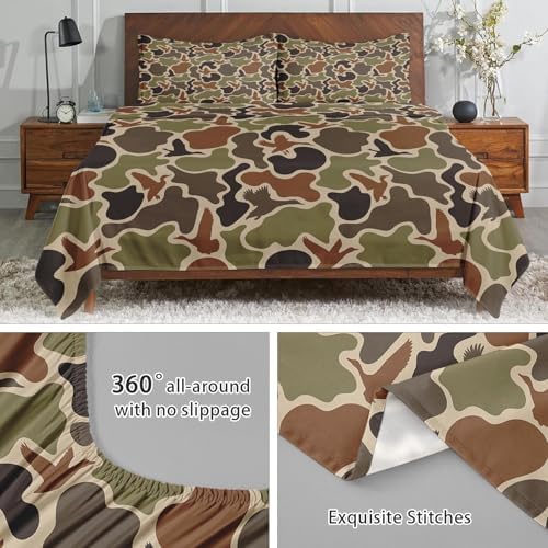 Zzzboro 3 Pcs Fitted Sheet Set Twin Size Camouflage