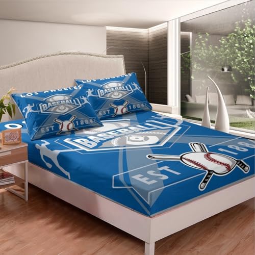 Erosebridal Baseball Bed Sheet Set Twin Size 1