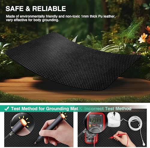 Dragsui Grounding Mat for Bed - 27x54 Anti-Slip PU Leather