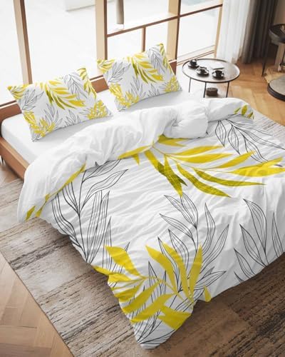 3-Piece Queen Duvet Cover Set with Zipper and Pillow Cases