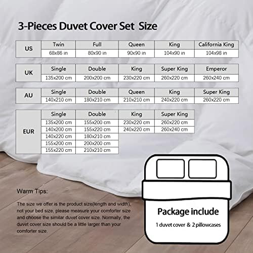 HOBBOY Farmhouse Duvet Cover Set with Zipper and Pillowcases