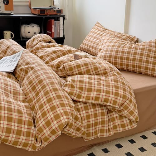 DREAMINGO Twin XL Gingham Duvet Cover Set 1