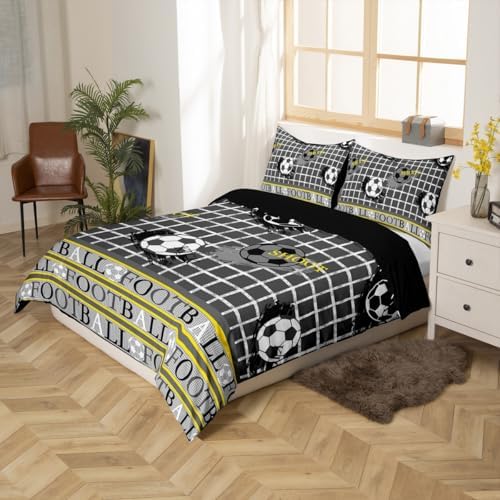 Erosebridal Football Comforter Set King Size Grey Yellow
