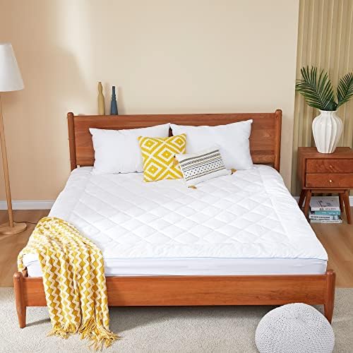 HOMTEC Cal King Mattress Pad Cotton Cover 3 Layers Protection