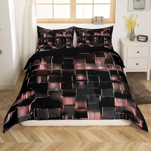 Erosebridal Black and Light Pink Duvet Cover Set