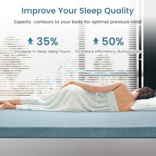 UniPon 4 Inch Firm Gel Mattress Topper for Back Pain Relief