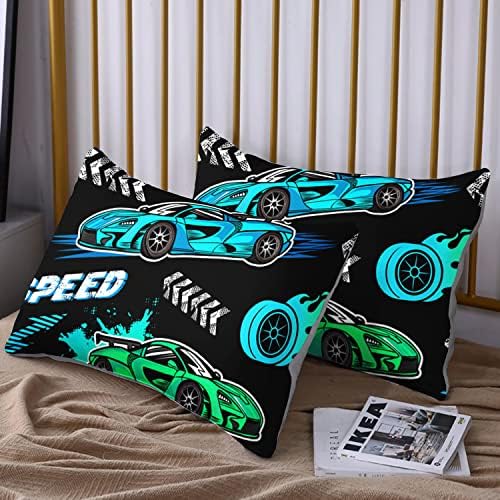 HOSIMA Kids Sports Car 3-Piece Bedding Set