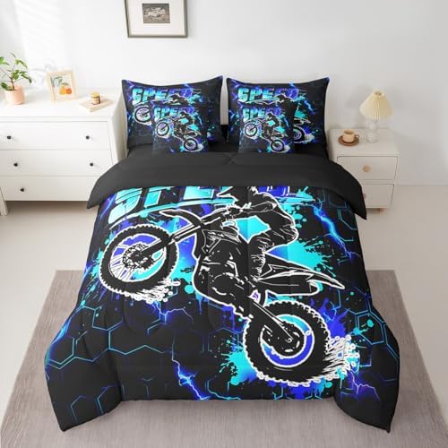 Feelyou Kids Dirt Bike 7Pcs Twin Bed in a Bag Set