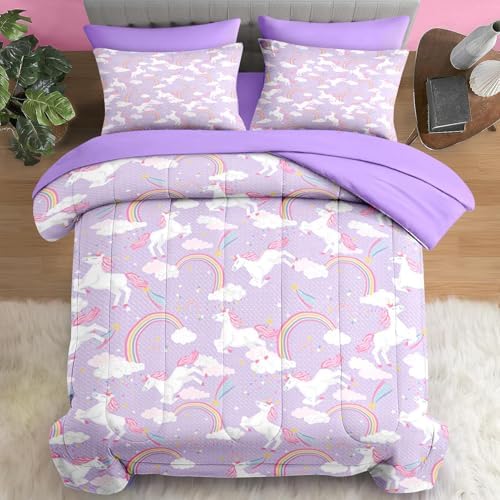 Pamnest Unicorn Comforter Set Twin 5 Pcs