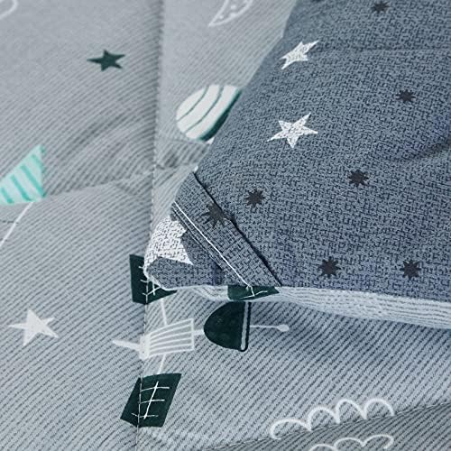 Brandream Kids Space Bedding Set 3-Piece Cotton Comforter Set