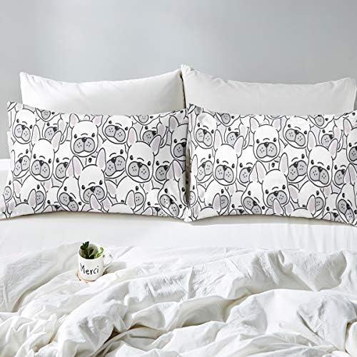 Feelyou Dog Bedding Set with Cartoon Bulldog Print 1