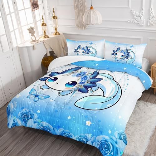 AILONEN Axolotl Kids Comforter Set Twin