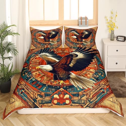 Manfei Watercolor Eagle Kids Duvet Cover Set 1