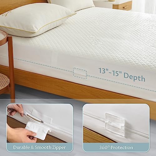 Reaks Queen Mattress Protector with Zipper 100 Waterproof