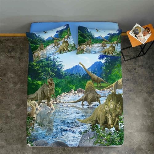 NiuOne Dinosaur Twin Fitted Sheets 2Pcs Set
