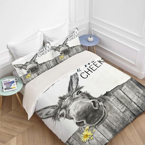 Funny Donkey Duvet Cover Set with Pillowcases