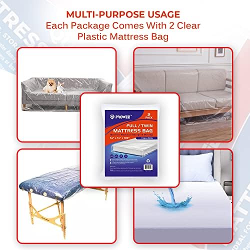PROWEE 2 Pack Heavy Duty Mattress Bags for Moving and Storage