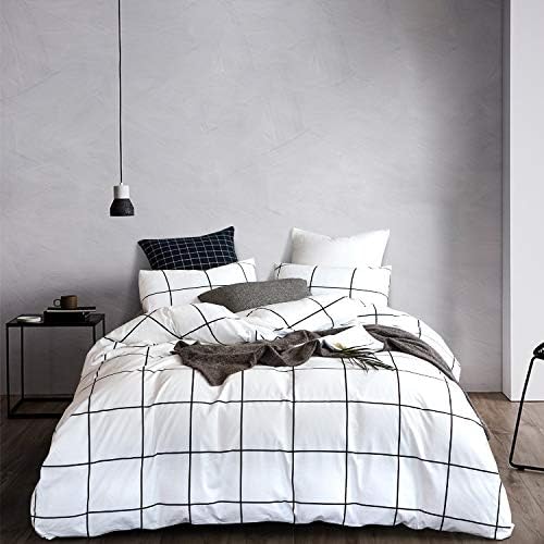 Houseri Jumeey Plaid Duvet Cover Queen Size Set