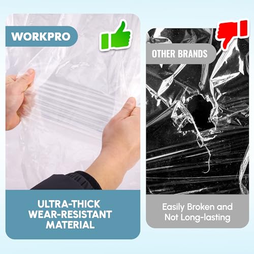 WORKPRO 2-Pack Queen King Plastic Mattress Bags
