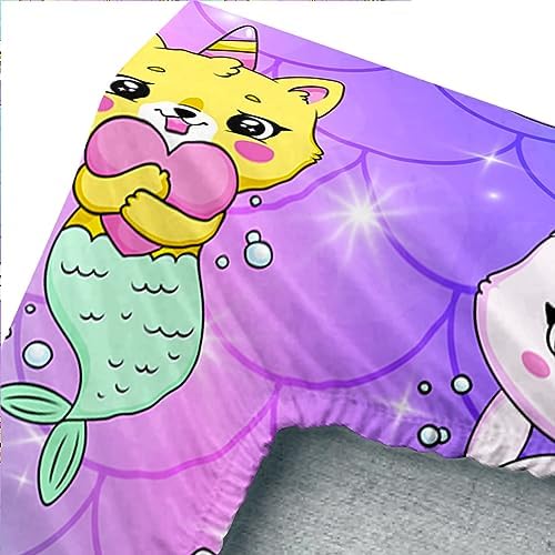 Axolotl Kawaii Unicorn Cat Sheet Set Twin