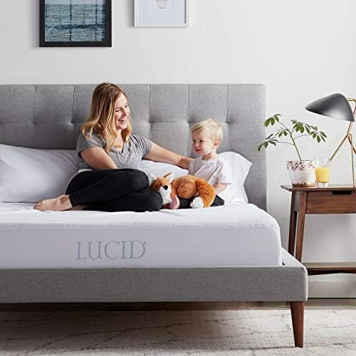 LUCID Premium Hypoallergenic Waterproof Mattress Protector - Queen Size White 1