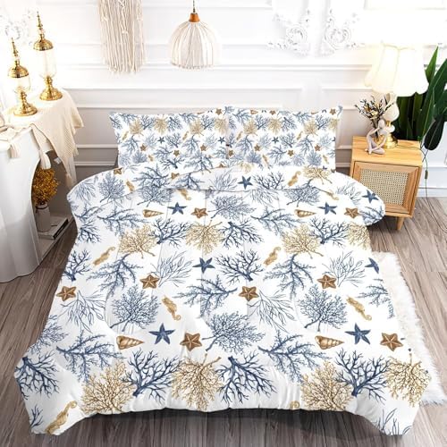 FUYEUN Coastal Comforter Set for Kids Adults