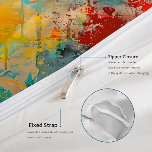 HOBBOY Farmhouse Duvet Cover Set with Zipper and Pillowcases