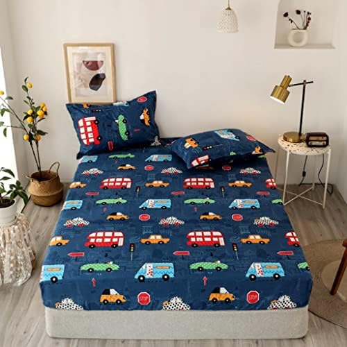 Feelyou Kids Cartoon Cars Bed Sheet Set King Size