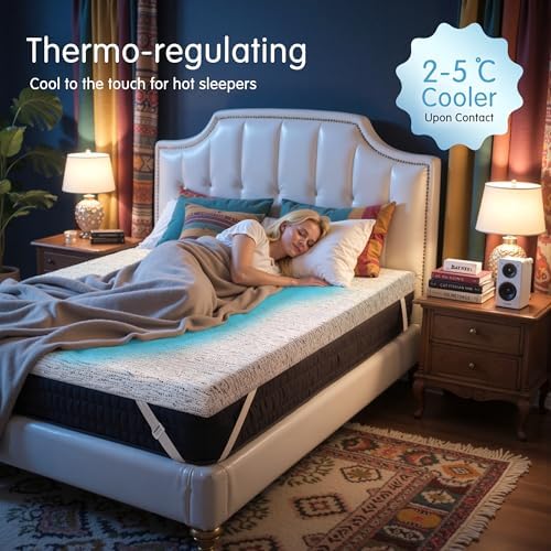 CHUN YI Cooling Mattress Topper 4 Inch Gel Memory Foam