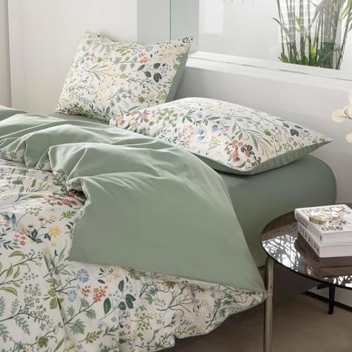 BUPIRD Floral Twin Duvet Cover Set 3 Pieces