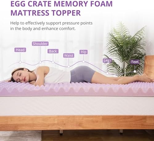 EGOHOME Egg Crate Memory Foam Mattress Topper 3 Inch Twin