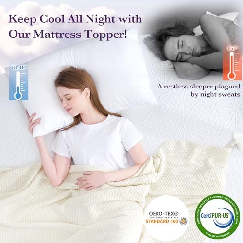 SINWEEK 3 Inch Gel Memory Foam Mattress Topper Twin Size