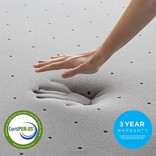 Lucid 4 Inch Ventilated Bamboo Charcoal Mattress Topper - Queen