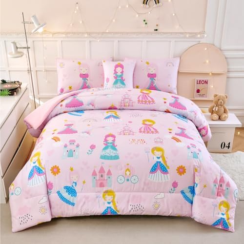 ANGIYUIN Princess Castle Comforter Set for Kids