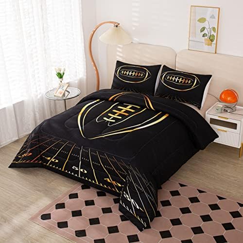 MWMWMW Football Comforter Set for Boys