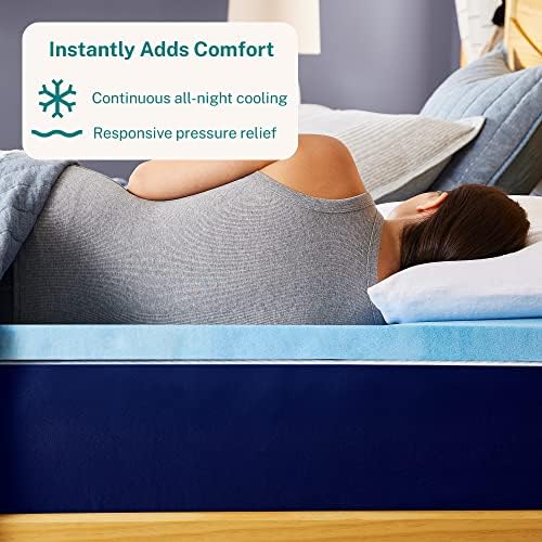 Sleep Innovations Cooling Gel Memory Foam Mattress Topper 2 Inch Twin XL