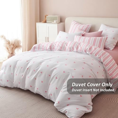 Erwinmu Heart Pattern Duvet Cover Set Twin Size