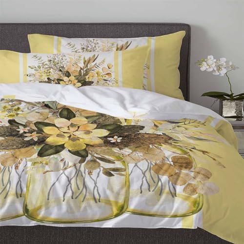 3-Piece Twin Bedding Set with Zipper andCorner Ties