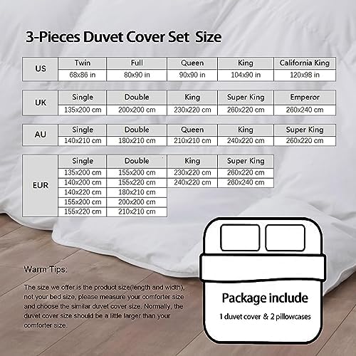 RIVINE King Size Duvet Cover Set 3 Pieces 1
