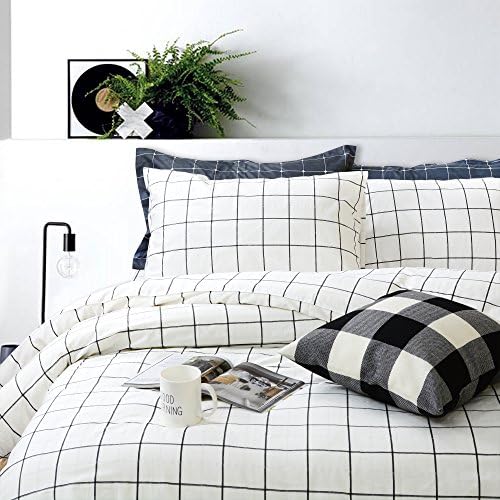 FADFAY Grid Duvet Cover Set 3 Pieces Twin XL Size