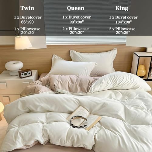 PAJEO Queen Size 3-Piece Duvet Cover Set - Ultra Soft Microfiber
