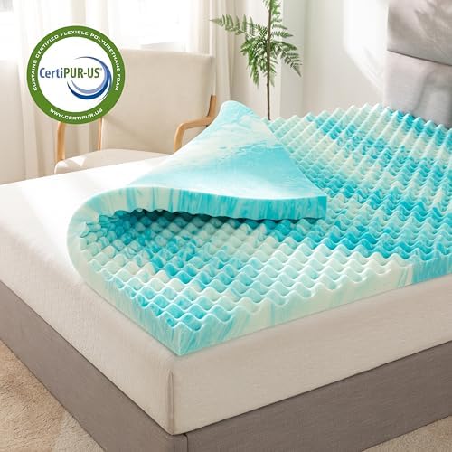 Elegant Comfort 3 Inch Memory Foam Mattress Topper - Blue Swirl