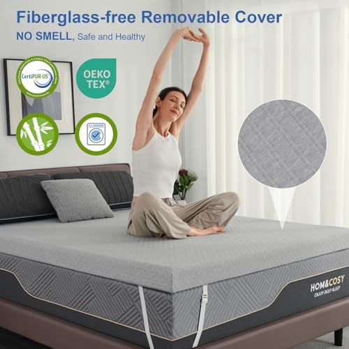 WEUP 4 Inch Firm Mattress Topper with Reversible Support